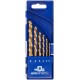Набор сверл по металлу HSS шлифованные, титановое покрытие, угол заточки 135°, пласт. кейс, 6 шт. (2-3-4-5-6-8 мм) (35731М)