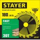 Диск пильный по дереву Fast, 180 x 30/20 мм, 20Т, быстрый рез STAYER 3680-180-30-20_z01