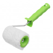 Валик с натуральным мехом, с ручкой, 100 мм, ворс 12 мм, D 48 мм, D ручки 6 мм, Сибртех (80121)