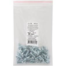 Винт с потайной головкой с полной резьбой оцинкованный DIN 965 4х16 100 шт Фасовка (27762-0)