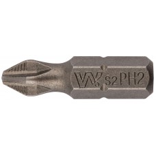 Биты WP, сталь S2, с насечкой, Профи, 25 мм PH2, 20 шт. (57562)