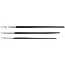 Кисти художественные, натуральная щетина, деревянная ручка, плоские, набор 3 шт. (01525)