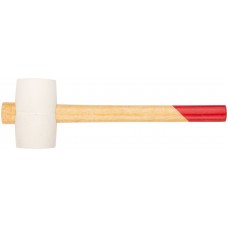 Киянка резиновая белая, деревянная ручка 50 мм ( 340 гр )