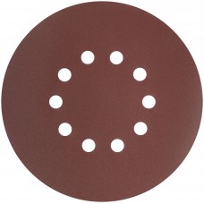 Круги шлифовальные с отверстиями (липучка), алюминий-оксидные, 225 мм, 5 шт. Р 150 (39897)