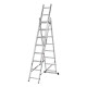 Лестница, 3 х 8 ступеней, алюминиевая, трехсекционная, Сибртех (97818)
