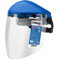 Защитный лицевой щиток экран 200 х 400 мм поликарбонат 2 мм с рейкой СИБИН 11089_z01