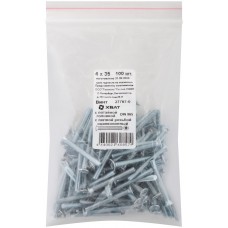 Винт с потайной головкой с полной резьбой оцинкованный DIN 965 4х35 100 шт Фасовка (27767-0)