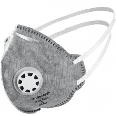 Полумаска фильтрующая плоская с угольным слоем класс защиты FFP1 с клапаном выдоха ЗУБР ПГ-80 Профессионал 11167_z01