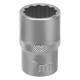 Головка торцевая, 17 мм, двенадцатигранная, CrV, под квадрат 1/2, хромированная Stels