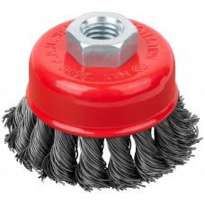 Корщетка-чашка, гайка М14, стальная витая проволока 65 мм (39466)