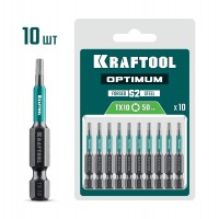 Биты OPTIMUM TX10 50 мм 10 штук KRAFTOOL 26126-10-50-10