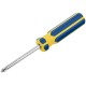 Отвертка с переставным жалом, CrV сталь, сине-желтая пластиковая ручка 6х70 мм PH2/SL6 (56218)