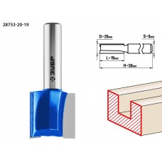Фреза пазовая прямая 20?19 мм хвостовик 8 мм ЗУБР Профессионал 28753-20-19