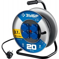 Удлинитель силовой на стальной катушке КГ-315 КГ 3 x 1.5 мм2, 20 м, 3700 Вт, IP44 ЗУБР Профессионал 55080-20_z01