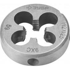 Плашка круглая ручная сталь 9ХС ЗУБР М12 x 1.25 мм 4-28022-12-1.25