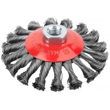 Корщетка-колесо с наклоном, гайка М14, стальная витая проволока 115 мм (39115)