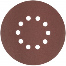 Круги шлифовальные с отверстиями (липучка), алюминий-оксидные, 225 мм, 5 шт. Р 100 (39895)