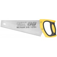 Ножовка по ламинату, мелкий каленый зуб 12 ТPI (шаг 2 мм), заточка, пласт.прорезиненная ручка 300 мм (40477)