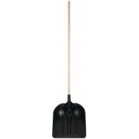Лопата для уборки снега пластиковая, деревянный черенок 400х470х1600 мм (68111)