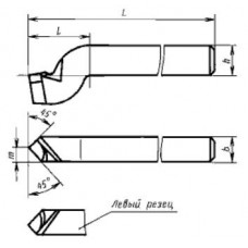 Резец Строгальный проходной изогнутый 25х20х220 Т15К6 (Тип 1)