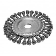 Щетка для УШМ 150 мм, посадка 22.2 мм, плоская, крученая металлическая проволока Сибртех (746347)