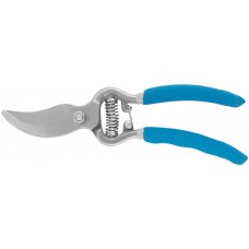 Секатор, режущие кромки внахлест, усиленная пружина, цельнокованый, ПВХ изогнутые ручки 215 мм (77088)