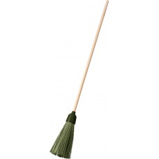 Пластиковая метла круглая на деревянном черенке 350 х 150 мм полипропилен коническое резьбовое соединение СИБИН 39225-1