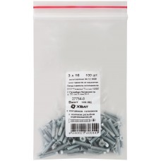 Винт с потайной головкой с полной резьбой оцинкованный DIN 965 3х16 100 шт Фасовка (27754-0)