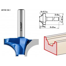 Фреза пазовая фасонная №1 38.1?19 мм радиус 12.7 мм ЗУБР Профессионал 28740-38.1