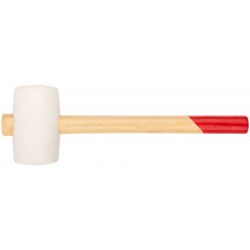 Киянка резиновая белая, деревянная ручка 60 мм ( 450 гр )