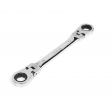 Ключ накидной двусторонний 18х19 мм трещоточный шарнирный хром HORTZ