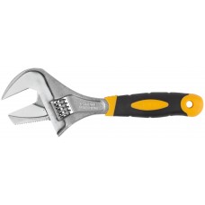 Ключ разводной Техно CrV, узкие + переставная губки, шкала, увеличен.захват, прорезин.ручка 250 мм ( 52 мм )