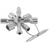 Ключ универсальный для электрошкафов 10-в-1, двусторонняя CrV бита РН2/SL7 (60110)