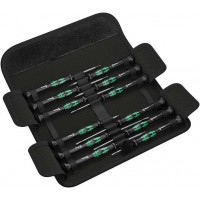 Набор отвёрток прецизионных PH 00/0, TORX® HF TX 5/6, SL 1.5/1.8/2.0/2.5/3.0, HEX 0.9/1.5/2.0, 12 пр. Kraftform Micro 12 Universal 1 WE-073675