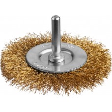 Щетка дисковая для дрели 75 мм, витая стальная латунированная проволока 0.3 мм MIRAX 35145-075