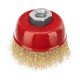 Щетка для УШМ, 75 мм, М14, чашка, латунированная витая проволока Matrix (74604)