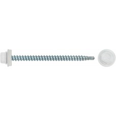 Шурупы кровельные со сверлом 4.8 х 70 100шт , белый RAL 9003 (фасовка) (23553-0)