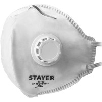 Полумаска фильтрующая FV-80, класс защиты FFP1, плоская, с клапаном выдоха STAYER 11113_z01