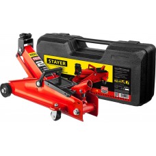 Домкрат подкатной в кейсе 2 т, 130 - 350 мм для легковых а/м R-28 RED FORCE Professional STAYER 43153-2-K