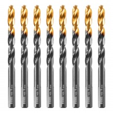 Сверло по металлу, 9 мм, HSS-Tin, Golden Tip, 8 шт. Denzel (717221)