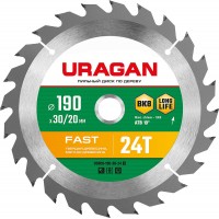 Диск пильный по дереву Fast URAGAN 190х30/20 мм 24Т 36800-190-30-24_z01  