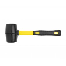 Киянка резиновая 450 грамм черная с фиберглассовой ручкой HORTZ