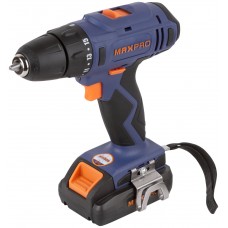 Дрель-Шуруповерт аккумуляторная 18 В; 0-350/0-1250 об/мин; 10 мм; 30 Нм; 2 батареи (Li-Ion) х1,5 Ач; 15+1; 1 ч.; регулировка оборотов MAX-PRO 85030