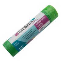 Пакеты для мусора с завязками 35 л x 15 шт., зеленые, Home Palisad (927175)