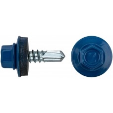 Шурупы кровельные со сверлом 5,5 х 19 синий 100шт , RAL 5005 Фасовка (23572-0)