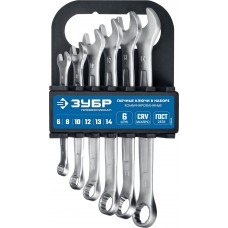 Набор ключей гаечных комбинированных 6 шт 6-14 мм Профессионал ЗУБР 27088-H6