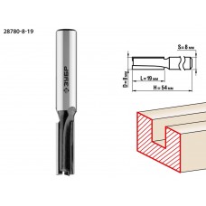 Фреза пазовая прямая 8 x 19 мм, хвостовик 8 мм ЗУБР Профессионал 28780-8-19