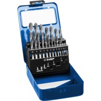 Набор сверл по металлу в мет. боксе 1-10 мм 19 шт сталь Р6М5 класс В ЗУБР ПРОФ-В Профессионал 29621-H19