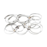 Хомуты нержавеющая сталь, Стандартное болтовое крепление 70-90 мм, 25 штук в упаковке, ширина 9 мм Сибртех (47586)