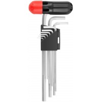 Ключи шестигранные HEX длинные CrV 9 шт.( 1,5-10 мм ), пластиковая Т-обр.ручка